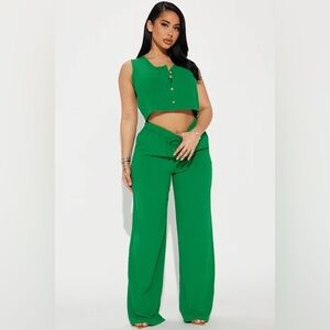 Green Women's Two-Piece Set